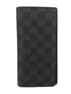 Louis Vuitton Damier Graphite Portefeuille Brazza Long Wallet Black